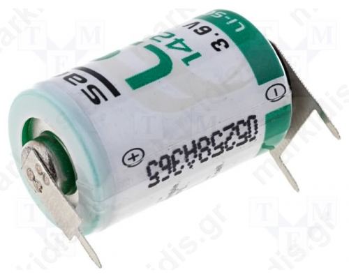 Battery: lithium; 3.6V; 1/2AA; 3pin, positive pole: 1pin