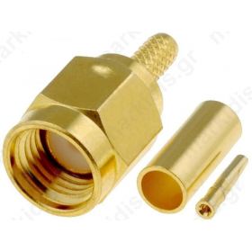 Plug SMA reverse,female straight RG174 crimped for cable