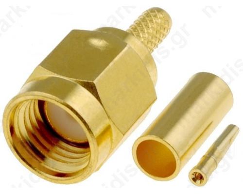 Plug SMA reverse,female straight RG174 crimped for cable