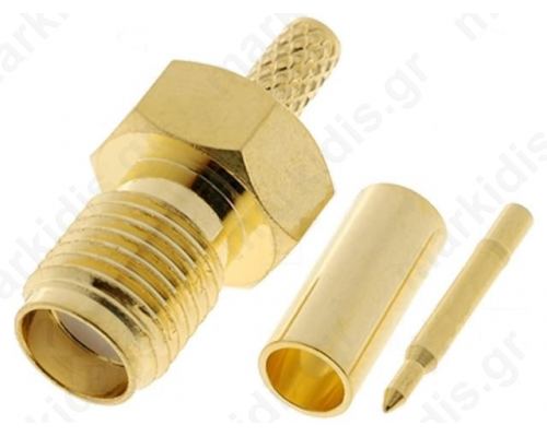 SMA male, reverse straight RG174 crimped for cable