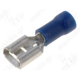 Terminal Flat 6.3mm 0.8mm Female 1.5-2.5mm2 Crimped Blue