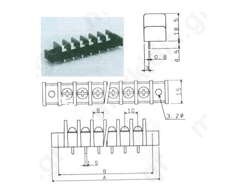 TERMINAL BLOCK ΤΥΠ/ΝΟΥ 15Α 5Ρ