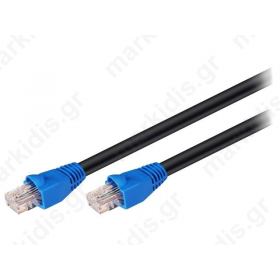 Patch cord U/UTP 6 CCA Black 30m RJ45 plug