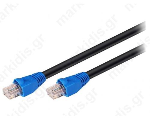 Patch cord U/UTP 6 CCA Black 30m RJ45 plug
