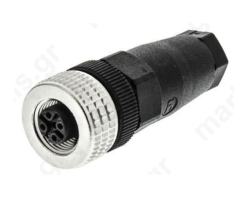 4 Pole Cable Mount Connector Socket, IP67, Female