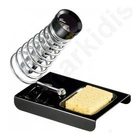 Single soldering iron stand open spring style with sponge container.