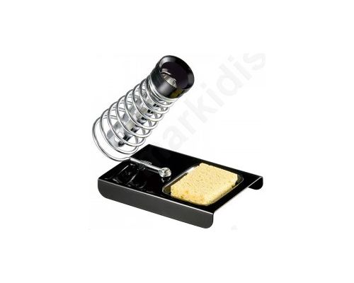 Single soldering iron stand open spring style with sponge container.