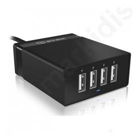 Universal ταχυφορτιστής αλουμινίου με 4 εξόδους USB. Universal ταχυφορτιστής αλουμινίου με 4 εξόδους USB.