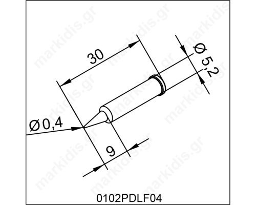 0102PDLF04 ERSA ΑΝΤΑΛΛΑΚΤΙΚΟ ΑΙΧΜΗ 0,4mm