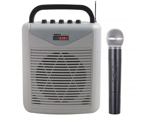 Amplified speaker with wireless microphone Amplified speaker with wireless microphone