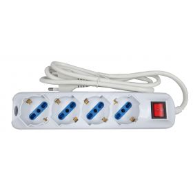 4 places multisocket with switch and 16A plug