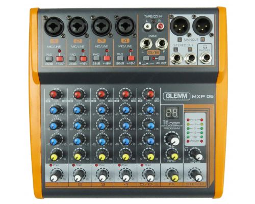 6 channel microphone mixer MP3-DSP