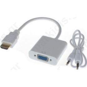 ANGA QA-C101A ΜΕΤΑΤΡΟΠΕΑΣ HDMI (A) αρσενικό 720p/1080p σε VGA θηλυκό με Ήχο (Ιδανικό για να προβάλλεται σήμα εικόνας από συσκευή με HDMI σε monitor)