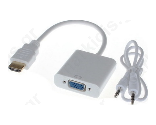 ANGA QA-C101A ΜΕΤΑΤΡΟΠΕΑΣ HDMI (A) αρσενικό 720p/1080p σε VGA θηλυκό με Ήχο (Ιδανικό για να προβάλλεται σήμα εικόνας από συσκευή με HDMI σε monitor)