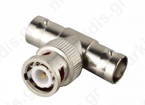 Adapter BNC αρσενικό σε 2x BNC θηλυκά (T)