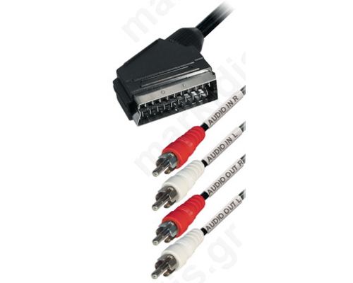 Scart αρσ. σε 4 RCA (2x Audio in + 2x Audio out) 3.0μ