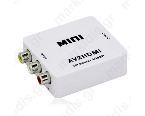 ANGA PS-M650 ΜΕΤΑΤΡΟΠΕΑΣ 3 RCA θηλυκά σε HDMI (A) θηλυκό 720p/1080p (Ιδανικό για να προβάλεται σήμα εικόνας από αναλογικό καταγραφικό σε τηλεόραση)