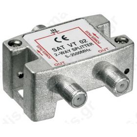 VT02 Splitter 2 Εξόδων 5-2450MHz Με διέλευση τάσης