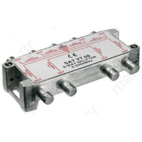 VT08 Splitter 8 Εξόδων 5-2450MHz Με διέλευση τάσης