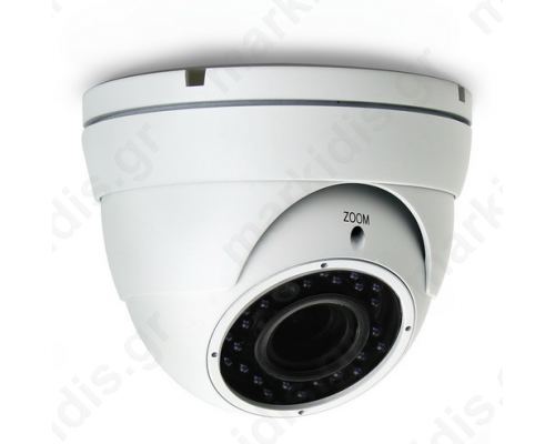 Kάμερα Dome AVTECH AVT1206TP TVI 1/2,7 CMOS 1080P, Φακός 2.8 - 12mm, ΙR Led 24PCS, 20 μέτρα, Αδιάβροχη IP66, 12V, 1Alarm In, 1 Alarm Out, Mεταλλική, Μικτό Βάρος: 648gr