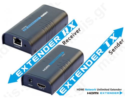 ANGA EXT120 HDMI Extender 120μ 1x UTP CAT5e/6 καλώδιο 1080P συμβατό με HDMI 1.3, HDCP 1.2