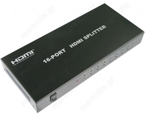 HDMI Splitter, 1 Εισόδου - 16 Εξόδων FullHD (1080p), HDCP, Dolby Digital True HD & Τροφοδοτικό