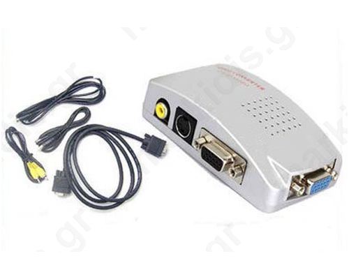 Power Plus CVA-3002 VGA σε RCA & S-VIDEO ΜΕΤΑΤΡΟΠΕΑΣ Ιδανικό για να προβάλεται σήμα εικόνας από υπολογιστή σε τηλεόραση