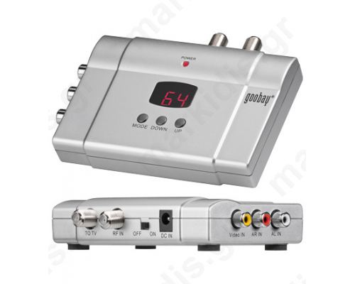 goodbay HF-2 Modulator στερεοφωνικό με LED Display, VHF: 2 … 4 - 5 ... 12, S Band: S11 ... S41, UHF: 21 ... 69