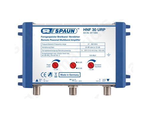 811304 SPAUN HNF30URP Κεντρικός Ενισχυτής Ενίσχυση 20 ή 30dB/108dBμV Συμβατός με επίγεια ψηφιακή