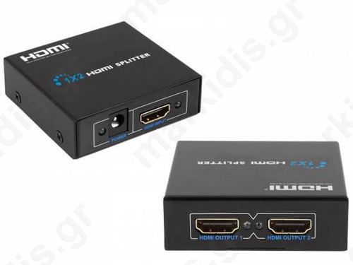 ANGA PS-1002-4K HDMI Splitter, 1 Εισόδου - 2 Εξόδων, 3D 1080P@60Hz, HDMI 1.4Α, HDCP, DTS, Dolby Digital True HD & Τροφοδοτικό