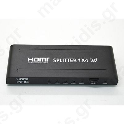 ANGA PS-1004-4K HDMI Splitter, 1 Εισόδου - 4 Εξόδων, 3D 1080P@60Hz, HDMI 1.4Α, HDCP, DTS, Dolby Digital True HD & Τροφοδοτικό