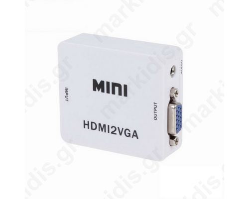 ANGA PS-M630 ΜΕΤΑΤΡΟΠΕΑΣ HDMI (A) θηλυκό 720p/1080p σε VGA θηλυκό με Ήχο (Ιδανικό για να προβάλλεται σήμα εικόνας από συσκευή με HDMI σε monitor)