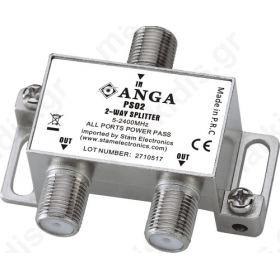 ANGA PS02 Splitter 2 Εξόδων 5-2400MHz Με διέλευση τάσης