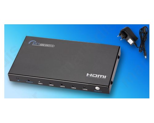 Power Plus PS501HD Επιλογέας HDMI, 5 Εισόδων - 1 Εξόδου με τηλεχειριστήριο & Τροφοδοτικό