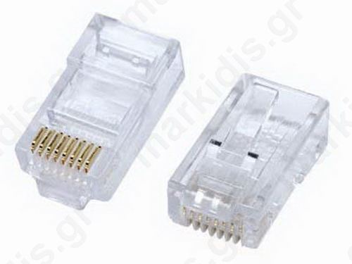 Φισάκι RJ45 8P8C για στρογγυλό καλώδιο Cat5e μονόκλωνο