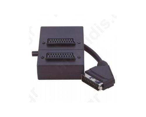 Scart αρσ. σε 2 scart θηλ. με διακόπτη Χρώμα μαύρο Μήκος 0,4μ