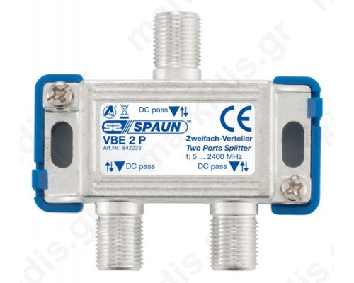 842223 SPAUN VBE2P Splitter 1/2 Εξόδων Με διέλευση τάσης σε όλες τις κατευθύνσεις