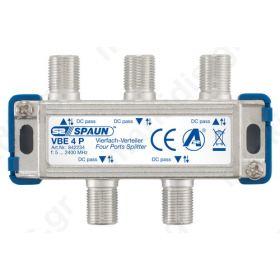 842234 SPAUN VBE4P Splitter 1/4 Εξόδων Με διέλευση τάσης σε όλες τις κατευθύνσεις