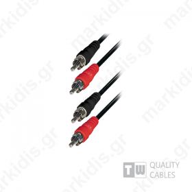  1.5M M/M 2RCA Plug To 2RCA Plug Nickel