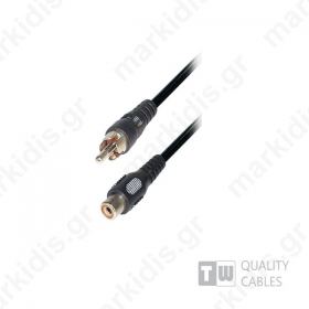  3M M/F  1RCA Plug To 1RCA Jack Nickel