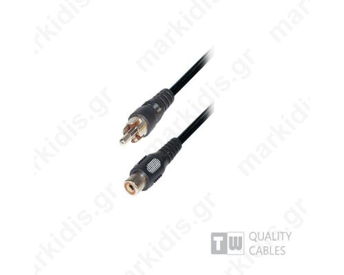  3M M/F  1RCA Plug To 1RCA Jack Nickel