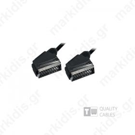   1.5M Scart Plug Plug 21C - Ccs με όλα τα pin συνδεδεμένα Nickel