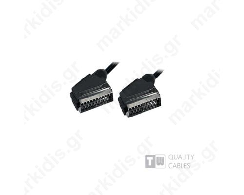   1.5M Scart Plug Plug 21C - Ccs με όλα τα pin συνδεδεμένα Nickel