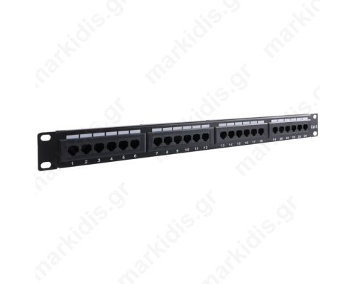 93866 CAT6 ETHERNET PATCH PANEL 24PORT UTP BLACK