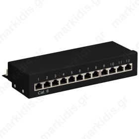 69307 CAT6 ETHERNET PATCH PANEL 12PORT STP BLACK