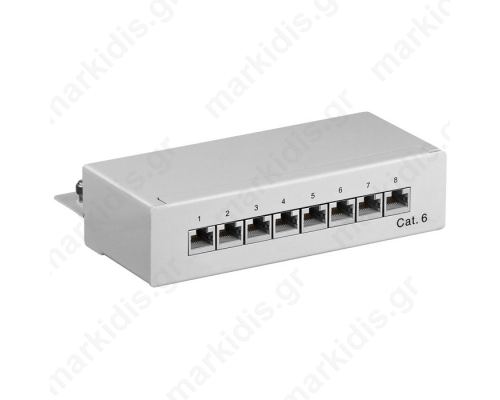 93047 CAT6 ETHERNET PATCH PANEL 8PORT STP GREY