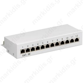 93041 CAT5E ETHERNET PATCH PANEL 12PORT STP GREY