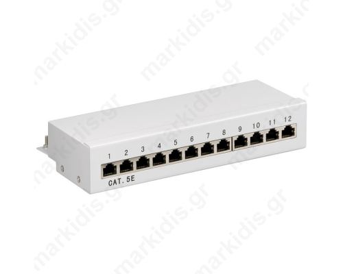 93041 CAT5E ETHERNET PATCH PANEL 12PORT STP GREY