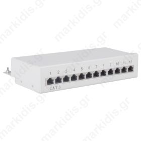 69306 CAT6 ETHERNET PATCH PANEL 12PORT STP GREY