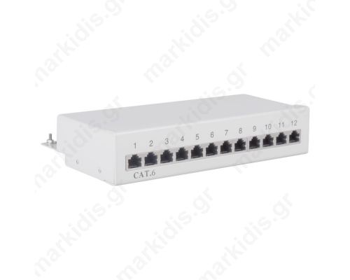 69306 CAT6 ETHERNET PATCH PANEL 12PORT STP GREY